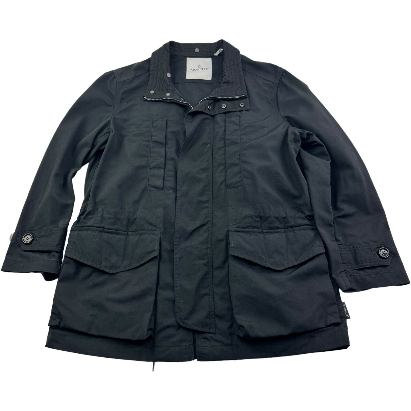 Moncler Chaplin Giubbotto Black Full Zip Polyamide Jacket Size 2 Premium Quality